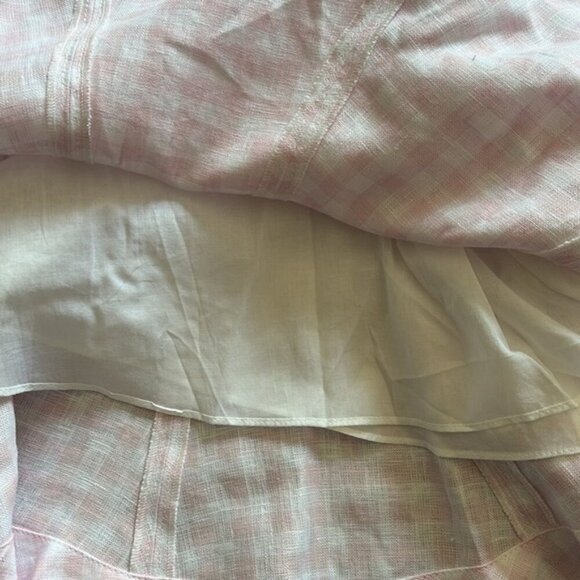 NEW LoveShackFancy Shai Linen Gingham Mini Dress Pink | US 2 UK 6 - Picture 14 of 14